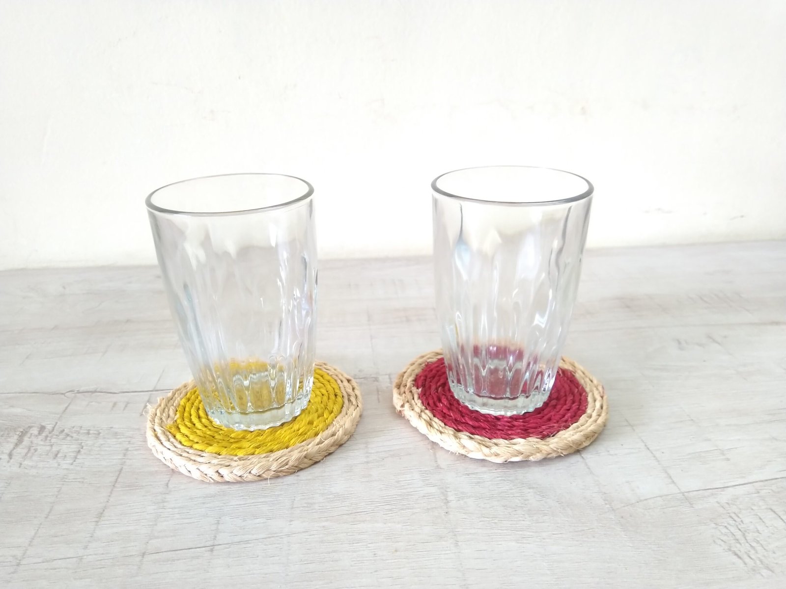 Tea Coaster Round Shape (Yellow+Red) - Image 2