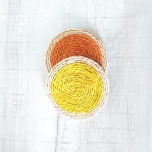 Tea Coaster Round Shape (Yellow+Orange)